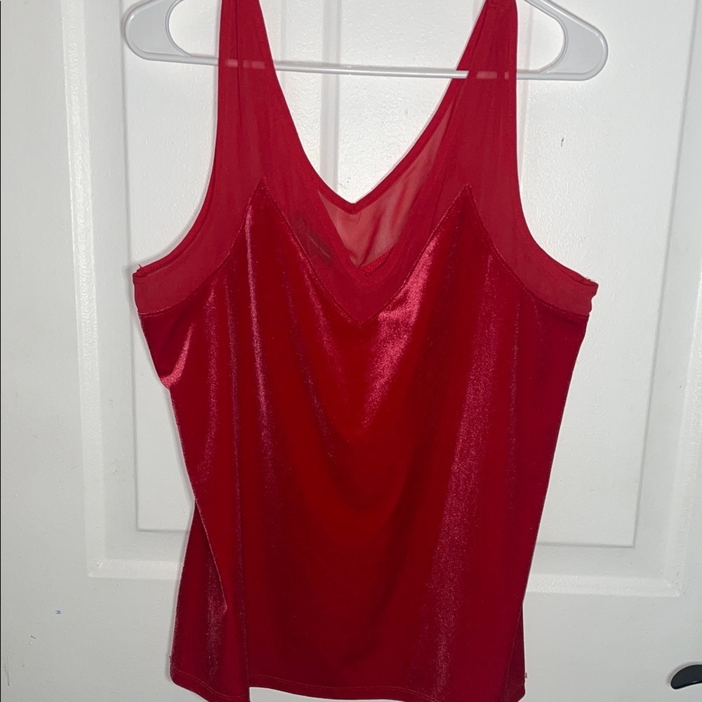 INC International Concepts Red Velvet Camisole Tank
